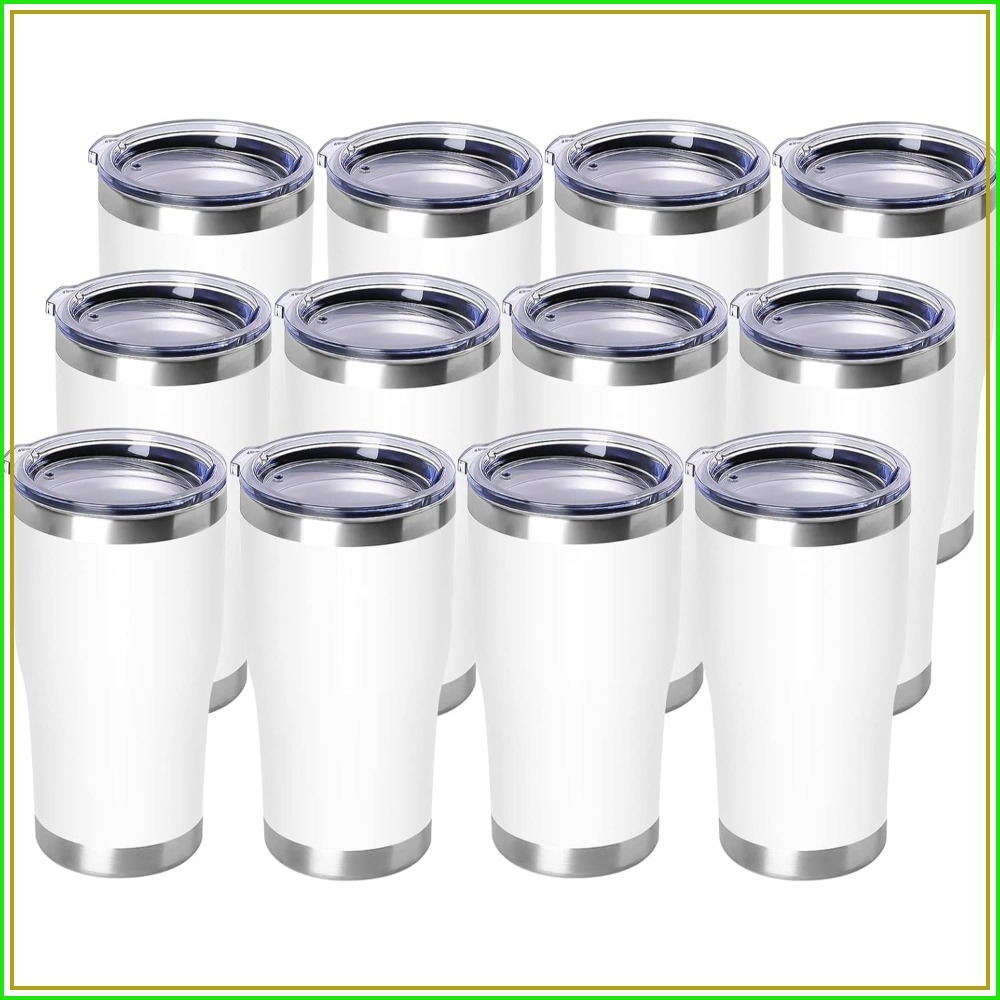 Tumbler 20Oz White - 20oz Stainless Steel Tumbler with Lid,