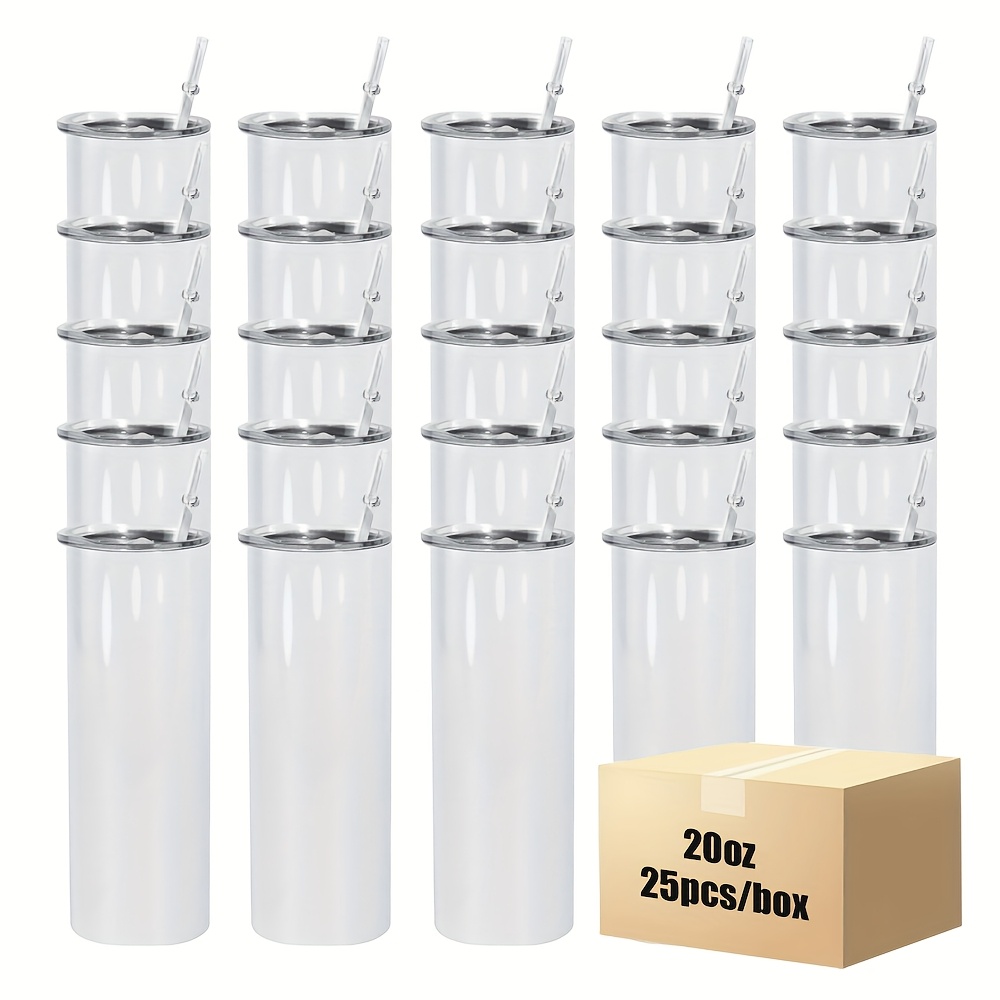 25pcs 20oz Straight Stainless  - Tumbler 20Oz White บทวิจารณ์และราคา