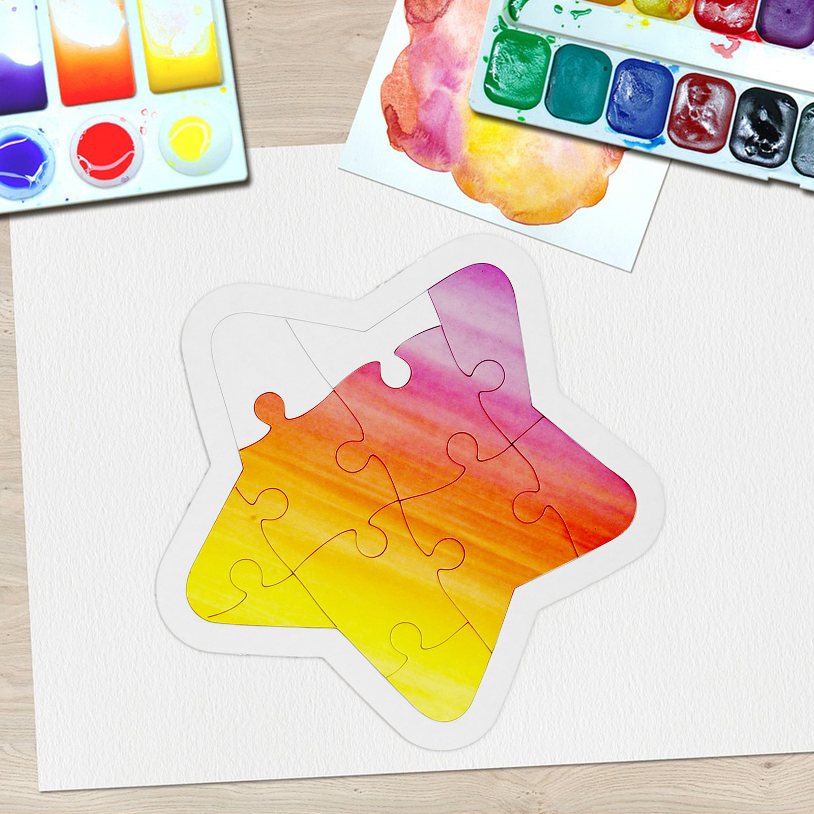 6Pcs Cartoon Blank DIY Drawing - Puzzle Blank White บทวิจารณ์และราคา