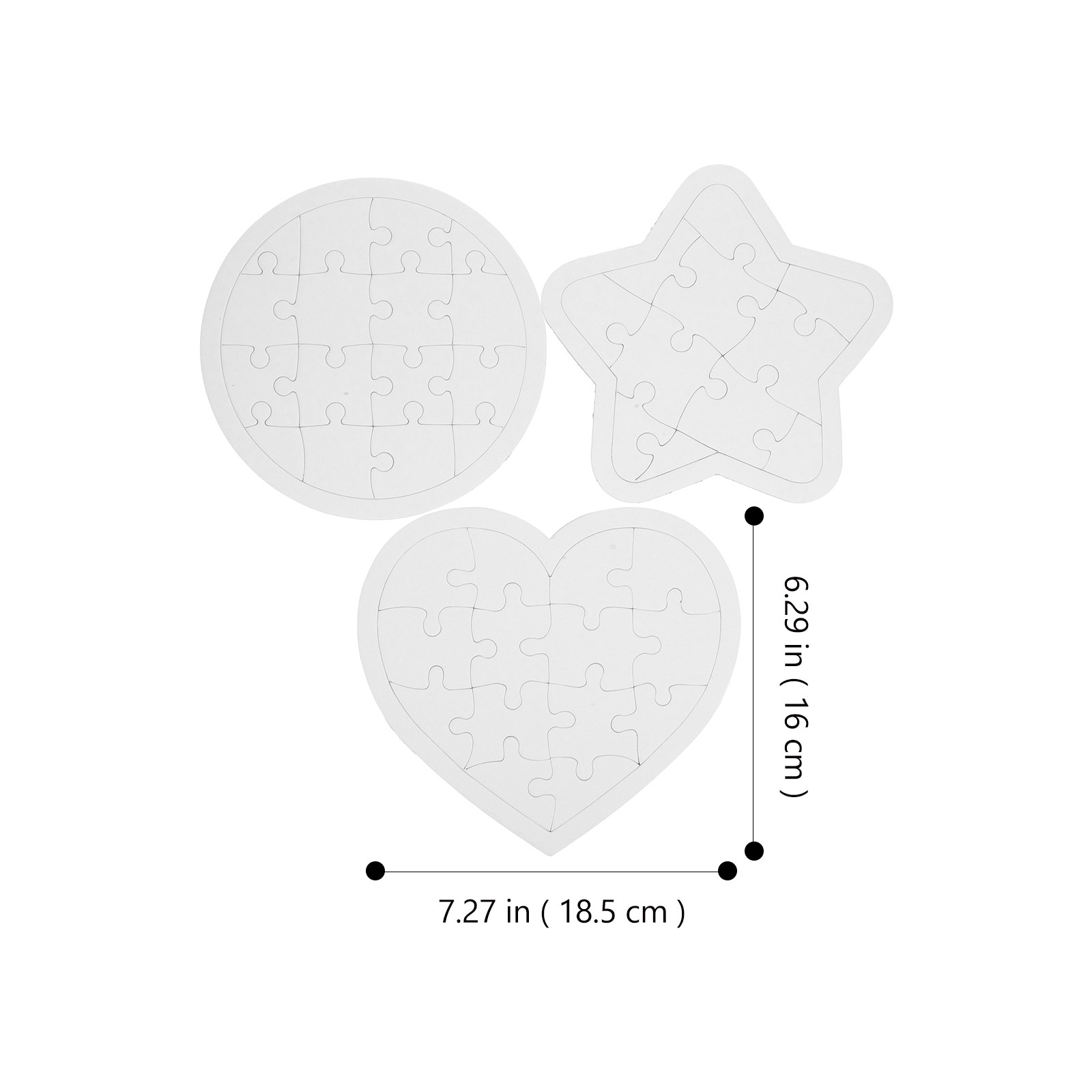 6Pcs Cartoon Blank DIY Drawing - Puzzle Blank White บทวิจารณ์และราคา