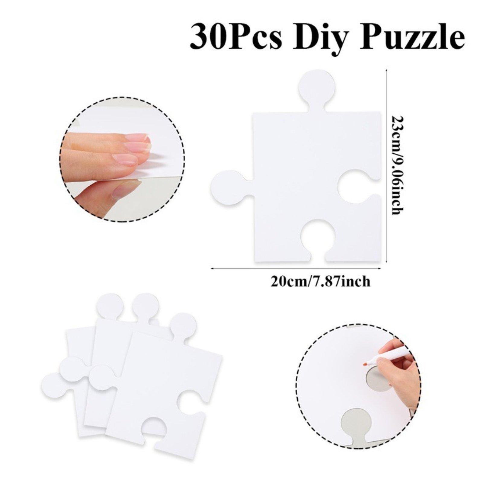 30 Pieces Blank Puzzle Pieces  - Puzzle Blank White บทวิจารณ์และราคา