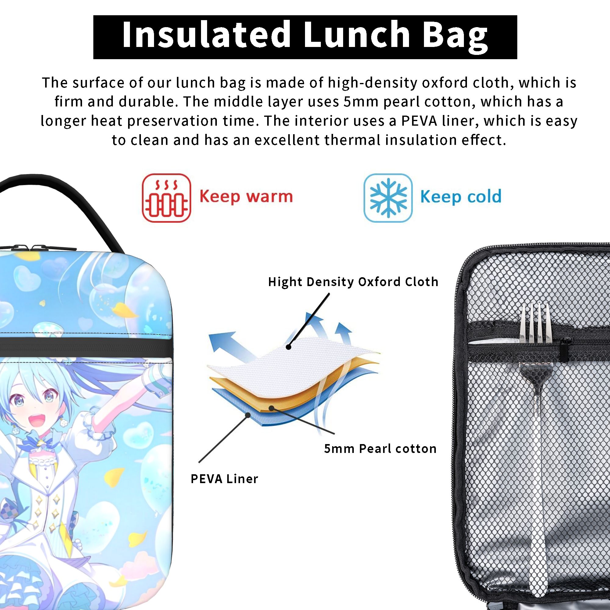 Hatsune Miku Trained Insulated - Tote Bag Sublimation บทวิจารณ์และราคา