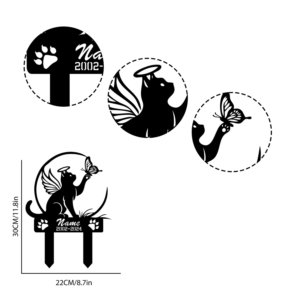 Cat Garden Stake - Metal Cat w - Yard Sign Blank บทวิจารณ์และราคา